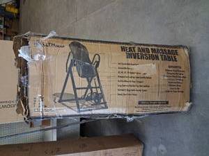 lot 574 image: $160 Health Gear Foam Red Folding Inversion Table
