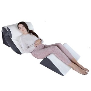 lot 2128 image: $170 K lbs Bed Wedge Pillow Chic Jacquard Cover Wedge Pillow for Sleeping and Acid Reflux, Heartburn (4 Piece Wedge Set)