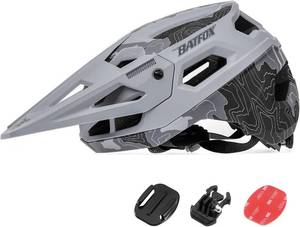 lot 3149 image: BATFOX Bike Helmet Mountain Bike Helmets for Men Women Adults MTB Bicycle Cycling BMX Bike Helmet, L(56-60CM), Gray WGopro base