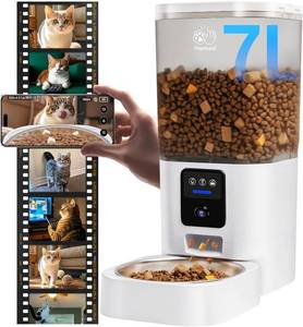 lot 3167 image: Automatic Cat Feeder with 2K Camera 5G WiFi Automatic Dog Feeder with Night Vision,Cat Food Dispenser with 7L Large Food Storage Container for Multiple Pet,Detachable for Easy Clean -29 Cup