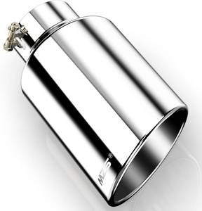 lot 3176 image: Exhaust Tip, Stainless Steel 5 Inlet 8 Outlet 15 Length Exhaust Tailpipe Universal Slant Angle Cut