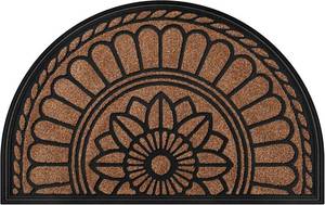 lot 3182 image: Mibao Half Round Door Mat, Non-Slip Welcome Entrance Way Mat, Durable Rubber Door Mats, Low-Profile Heavy Duty Doormat, Half Circle Mats for Garage, Patio, High Traffic Areas, 23.5 x 35.5, Coffee
