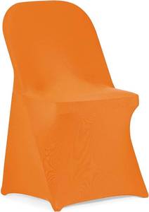 lot 3198 image: Peomeise Stretch Spandex Folding Chair Cover for Wedding Party Dining Banquet Event (Orange,50(-)pcs)