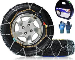 lot 3201 image: Snow-Chains Auto Fixing 1 Min Quick Fit Easy Installation Tire-Chains, Portable Reusable Universal Emergency Tire Traction Chain for Passenger Car, Pickup Trucks and SUV - Set of 2
