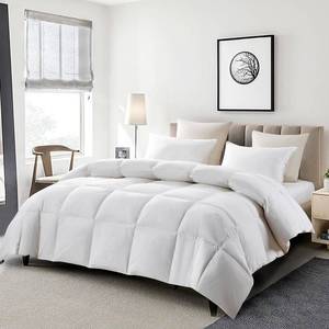lot 3213 image: Serta Goose Feather Down Fiber Cotton Comforter King Size - 100% Cotton Duvet Insert - Hotel Luxury Hypoallergenic Bedding Comforter All Season Medium Warmth 106 x 90 Inch White