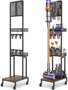 lot 3218 image: Vacuum Stand for Dyson V15 V12 V11 V10 V8 V7 V6 Gen5, Standing Dock with Accessory Holder, Vacuum Attachments for Dyson Replacement Parts, Floor Docking Station with Cordless Vacuum Storage Organizer
