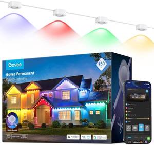 lot 3220 image: $480 Govee Permanent Outdoor Lights Pro, 200ft with 90 RGBIC LED Lights for Daily and Accent Lighting, 75 Scene Modes for Outdoor Decor, IP67 Waterproof, Works with Alexa, Google Assistant, Matter, White