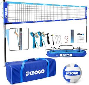 lot 3232 image: $110 Volleyball Net for Backyard, Professional Portable Outdoor Heavy Duty Volleyball Net Set with Adjustable Aluminum Poles, Anti-Sag Design, Double Tension Adjuster for Beach, Grass 1680D Bag