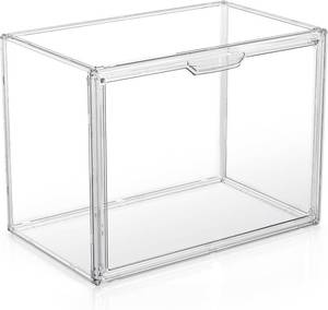 lot 3234 image: Clear Plastic Storage Bins - Acrylic Display Case with Magnetic Door, Purse Organizer for Closet Stackable Display Box for Collectibles, Book, Cosmetic, Figures Showcase(1 Pack)