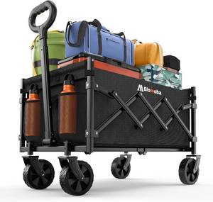 lot 3238 image: Collapsible Wagon with Wheels, 220 lbs Wagons Carts Foldable Wagon Cart with Flexible Handle, Lightweight Portable Folding Utility Grocery Shopping Cart for Grocery Sports Garden Camping