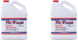 lot 3248 image: Nu-Foam Liquid Detergent for Bar Glassware - Original Streak-Free Solution - Hand Washing Bar, Tavern, Brewery Supplies - Concentrated - 1 Gallon, 2 Pack (2, 256, Fl Oz)