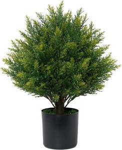 lot 3254 image: Artificial Topiary Ball Tree 19T Faux Little Bush Ball Tree UV Resistant Shrub Potted Artificial Plant for Outdoor Indoor Front Porch Garden