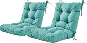 lot 3257 image: ARTPLAN SeatBack Outdoor Chair Cushion,Patio Chair Cushion with Tie,Tufted Patio Cushion Replacement,Set of 2,20X20X4