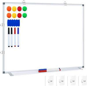lot 3269 image: H-Qprobd White Board Dry Erase Whiteboard for Wall, 24x24 Hanging Wall Mounted Magnetic Whiteboard Aluminium Frame for Home, Office, School, Kitchen