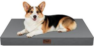 lot 3277 image: Outdoor Orthopedic Dog Bed, Waterproof Dog Bed for Large Dogs 30x20 Inch, Egg Crate Foam Pet Mat with Washable Removable Oxford Cooling Cover, Grey