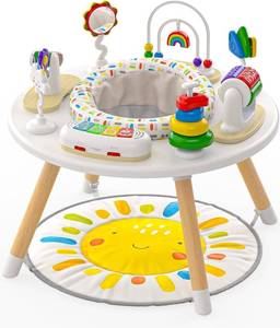 lot 3287 image: $150 Move2Play 4-in-1 Baby Activity Center  Montessori-Inspired Design  8 Interactive Toys  Tummy Time, Exersaucer & Toddler Table  Shower Gift  Essential  Must Have for 3, 6, 12 Month Old (Sun)