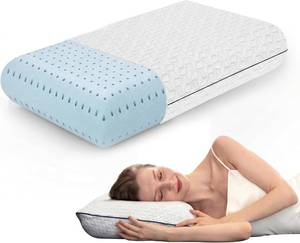 lot 4196 image: Cooling Gel Memory Foam Pillow - 1-Pack - King Size Bed Pillows For Sleeping - Medium-Firm - Back, Stomach and Side Sleeper Pillow - Shoulder & Back Pain Relief - Washable , Bamboo Viscose Cover
