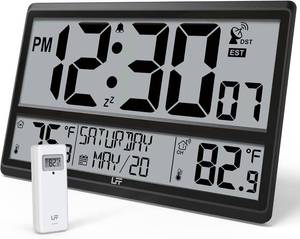 lot 4197 image: LFF Atomic Clock 4.5 Numbers, Atomic Wall Clock Never Needs Setting, Indoor Outdoor Temperature with Wireless Outdoor Sensor, Battery Powered, Clock for Office, Kitchen, Living Room, Bedroom
