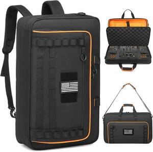 lot 4200 image: DJ Controller Case for DDJ-FLX4 200400SR2REV1 Numark Party Mix 2Mixtrack Platinum FX with 15.6 Laptop Compartment, DJ Controller Bag with Thick EVA Padding, BlackOrange