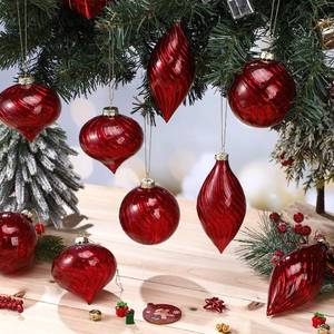 lot 4204 image: 12 Pcs Burgundy Glass Christmas Ornaments, Mercury Vintage Christmas Ball Ornaments Red Hanging Hand Blown Glass Balls for Home Xmas Tree Birthday Party Holiday Wedding Decor, 2.36 Inch