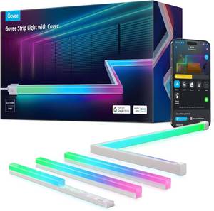 lot 4205 image: $150 Govee RGBIC LED Strip Lights 32.8ft with Covers, Smart Lights Work with Alexa and Google Assistant, LED Diffuser Channel with LED Lights for Bedroom, Skirting Lines, Studio, Cabinet