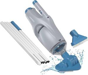 lot 4215 image: $155 (2023 Upgrade) KOKIDO Rechargable Pool Vacuum with Adjustable Pole and TWO Scrub Brush Heads, for Above Ground Pool, Inground Pool, Hot Tub, Spa Vac, Last 40 mins, Cordless Pool Spot Clean XTROVAC 110