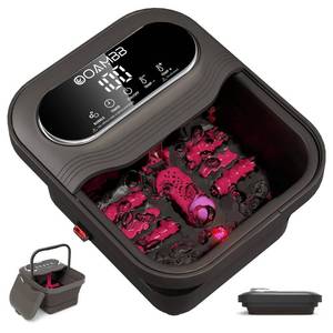 lot 4219 image: Collapsible Foot Spa with Heat, Bubble and Temp Control, Foot Bath Massager with XL Touch Screen and Massage Rollers, Foot Soaking Tub, Pedicure Foot spa for Stress Relief (Grey)
