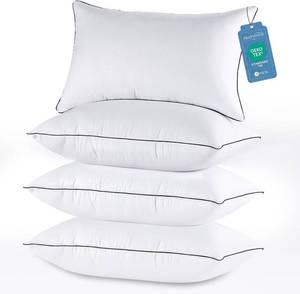 lot 4244 image: JOLLYVOGUE Cooling and Supportive Pillows for Side and Back Sleepers, Down Alternative Hotel Collection Sleeping Pillow, Queen (Pack of 4), White