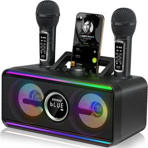 lot 4251 image: 216 Bluetooth Karaoke Machine for Adult Kid with Storage and Charging Station, Powerful Karaoke System, 12H Playtime, Rechargeable Wirless Microphone, Support USBAUX Indoor Outdoor