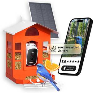 lot 4256 image: Metal AI Bird Feeder Camera w 32GB - Solar Powered, 2K Auto Rec & Live View, Identifies 10000 Birds