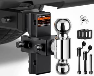 lot 4266 image: Ehaho Adjustable Trailer Hitch, Drop Hitch 2 Inch Receiver with 6 Inch DropRise for Truck 12,500 LBS GTW, Waterproof Double Anti-Theft Locking Hitch Pins