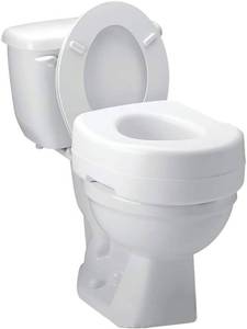 lot 4273 image: Carex Toilet Seat Riser, Adds 5 Inches of Height, Elevated and Raised Toilet Seat with 300 lbs Capacity, Standard Riser for Elderly and Handicap, Universal, Slip-Resistant, White