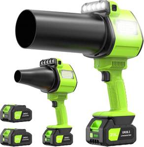 lot 4290 image: OGERY Brushless Leaf Blower Cordless with Lights, Powerful Electric Leaf Blowers with 2 x 3.0Ah Batteries & Fast Charging, 700CFM 900G Wind Pressure Handheld Blower for Lawn Care Yard Garden, Green