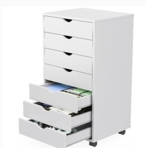 lot 4306 image: $150 7 Drawer Chest, Storage Cabinet Dressers with Wheels, Dressers Storage Cabinets, Dresser Mobile Cabinet with Wheels, Room Organizer, Small Drawers Wood Organization Furniture for Office, Home, White