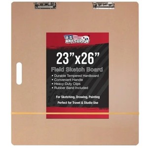 lot 4317 image: US Art Supply 23x26 Artist Field Sketch Tote Board Drawing Heavy-Duty Clip