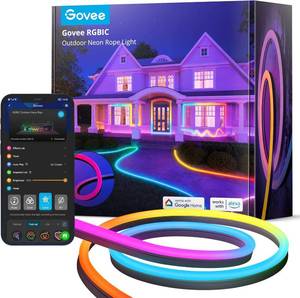 lot 5113 image: $140 Govee Outdoor Neon Rope Lights, 32.8ft RGBIC IP67 Waterproof Patio Decorations with 64 Scene Modes, Music Sync, Flexible LED Outdoor Lights, Neon Lights Work with Alexa, Google Assistant - Appears Used, Sold As Is