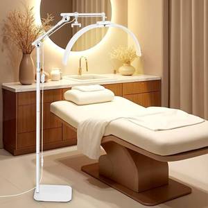 lot 5121 image: LIONVISON Lash Light for Eyelash Tech Foldable Half Moon LED Lamp with Phone Holder for Eyelash Extension - Lash Artist Tech Tattoo, Esthetician