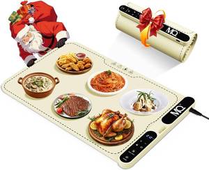 lot 5144 image: MQ Warming Mat for Food, Electric Food Warming Tray (23.6x15), Full Surface Fast Heating Food Warmer for Countertop, Auto Shut-Off -Versatile Chafing Dishes for Parties Home Travel