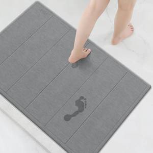 lot 5156 image: Yolife 32x 20 Stone Bath Mat Large, Diatomaceous Earth Bath Mat for Bathroom, Super Absorbent Quick Drying Stone Shower Mat, Non-Slip Natural Diatomite Bathroom Floor Mat, Easy to Clean (Dark Grey)