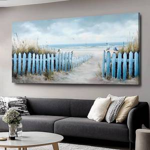 lot 5163 image: $130 Wall Art for Living Room Large Beach Oil Painting Ocean Sea Bird Seagull Canvas Artwork Framed Ocean Themed Artwork Seascape Coastal Picture for Office Bedroom Decor 58x28in