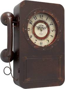 lot 5167 image: Abdurey Retro Old Telephone Wall Clock with Hidden Safe, Battery Operated Quartz Metal Wall Clocks, Large Rectangular Vintage Decor Clocks, for Farmhouse, Living Room(16 H x 12 W x 4 D)