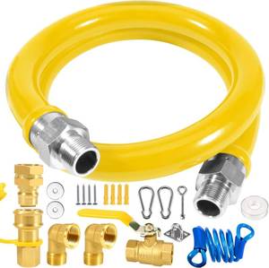 lot 5171 image: 1675KIT48 Safety System Kit, 48 inch Commercial Gas Hose Connector Kit, Flexible Blue Gas Hose Kit,Gas Line Hose with 34 Quick Disconnect,Restraining Devices for Commercial Kitchen Equipment