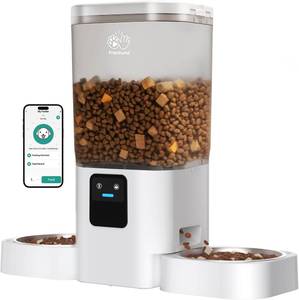 lot 5173 image: Automatic Cat Feeders 2 Cat with Slow Feed 7L Dual Automatic Dog Feeder with 5G WiFi, Double Auto cat Food Dispenser for Multiple Pets, Detachable for Easy Clean - 29 Cup (ACF190W-B)