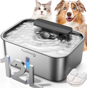 lot 5178 image: 3.2Gal12L Dog Water Fountain for Large Dogs, Ultra-Quiet Stainless Steel Dog Water Bowl Dispenser with Swirling Water Flow, Pet Water Fountain with Visual Water Level for Large Dogs Cats & Multi-Pet