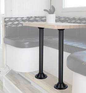 lot 5193 image: 29 RV Table Base Mount and RV Table Leg with Upgraded Hole Design, Aluminum Camper Table Leg Base Mount for RV Boat Camper Trailer, 2 PCS