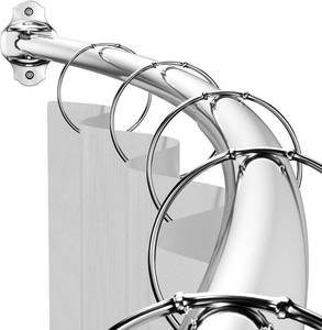 lot 5197 image: Curved Shower Curtain Rod, Adjustable 40-72 inches Extra Wide Curved Shower Rods for Bathroom, Rust proof Shower Rod, Premium Stainless Steel Curved Curtain Rod for Shower, Bathtub, Silver