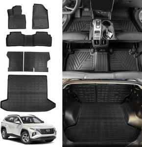 lot 5216 image: $140 Rongtaod Floor Mats Compatible with 2022-2026 Hyundai Tucson Cargo Mat TPE Trunk Mat Cargo Liner All Weather Back Seat Cover Protectors 2025 Tucson Accessories (Backrest MatsTrunk matFloor Mats)