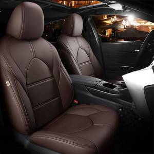 lot 5217 image: $200 CocheFamilia Custom Fit Highlander Car Seat Covers for Select Toyota Highlander 2020 2021 2022 2023 2024 2025 -Three Rows, Second Row Captain Chair, 7 Seats,Leather(Coffee)