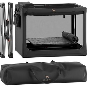 lot 5219 image: $170 NOAH & PAW Collapsible Dog Crate 42 Inch, XXL Dog Crate for XXL, XL, Large Breeds, Travel Kennel for Car, Includes Pet Mat for Pet Cage, 2 Storage Pockets, Handbag, 10mm Locking Zippers 423131