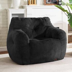 lot 5240 image: $102 Hobestluk Bean Bag Chair for Adult Small Bean Bag Chairs with Arms Furry Beanbag Chair with Foam Filler Stuffed Bean Bag Sofa for Reading in Bedroom Living Room and Dorms (Black)